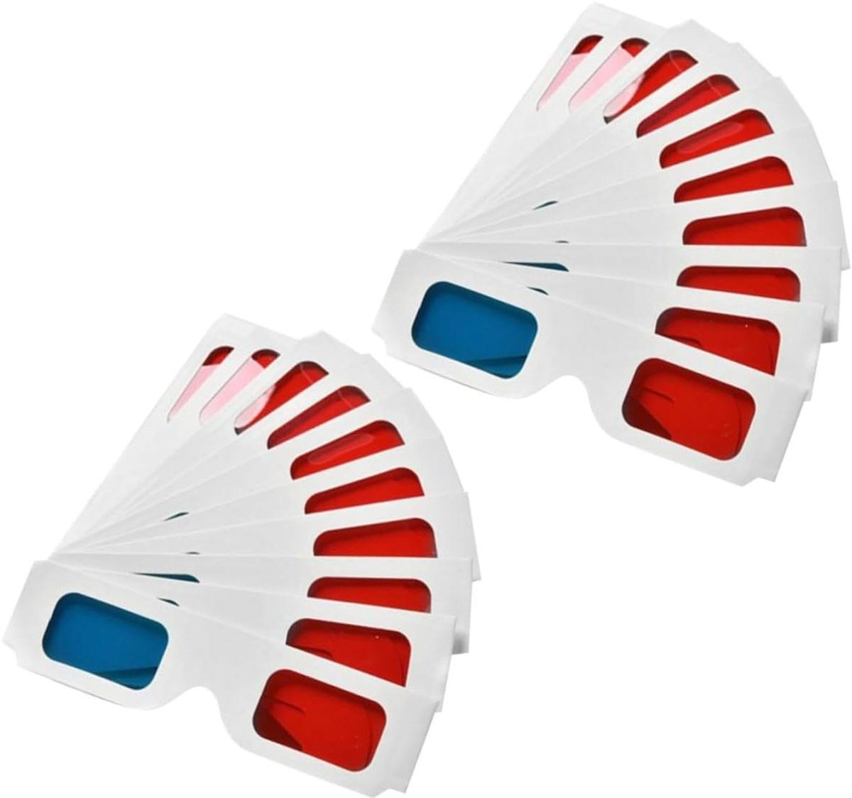 Papieren 3D Brillen - Anaglyph Brillen Rood Blauw - 3D Films Kijken - Comfortabel Ontwerp - 70 Stuks - Rood Blauw