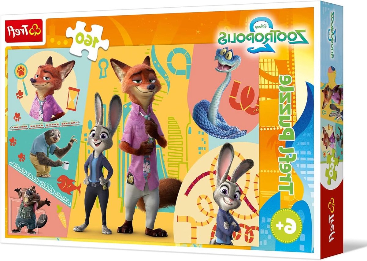 Legpuzzel Zootopia 2 - Kinderpuzzel Puzzelspel - Kinderspel - Met sprookjesfiguren - 41 x 27.5 cm - multicolor