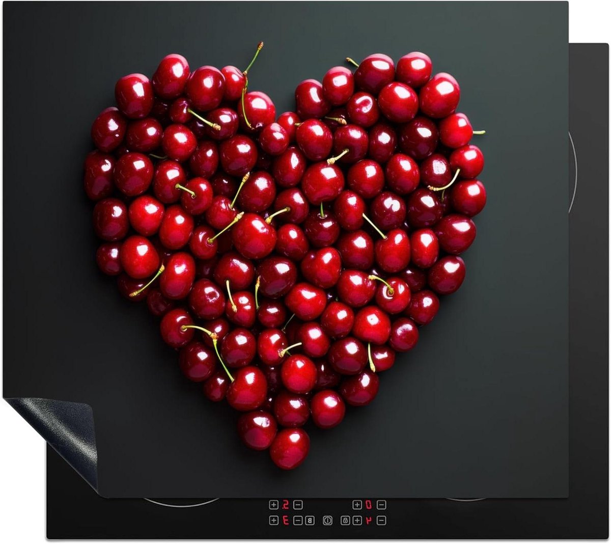 Inductie Beschermer - Kookplaat Mat - Extra Werkruimte - Unieke Foto Print - 59x52 cm - Hart Kersen