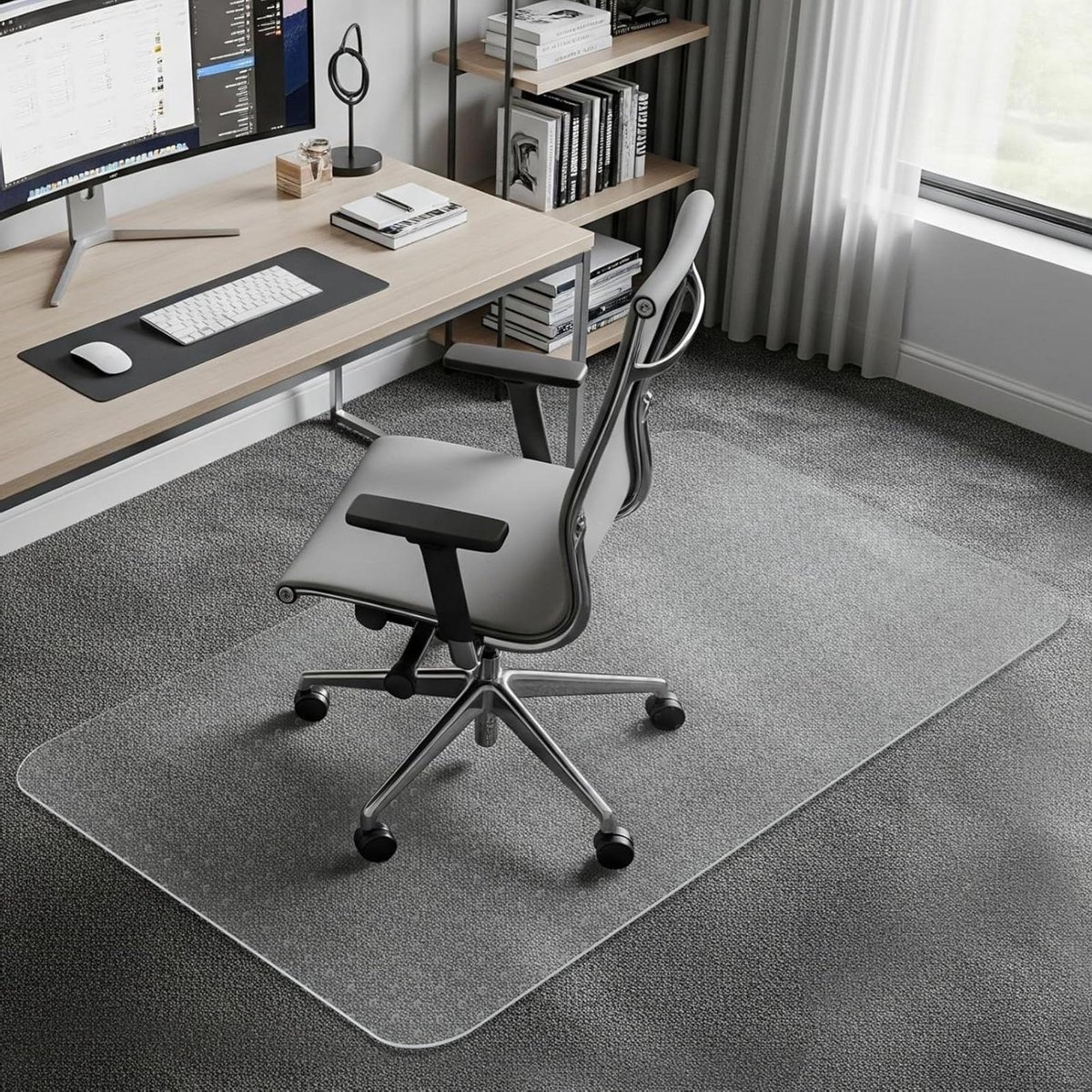 Vloerbeschermer Tapijt - Stoelmat Bureau - Vloer Beschermen - Anti-Kras Anti-Slip - 90 x 1
