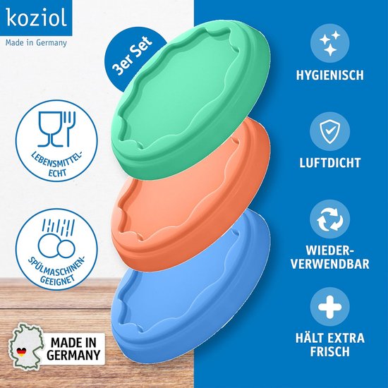 Herbruikbare Deksel Set - Vershouddeksels - Yoghurt Bewaren - Luchtdichte Afsluiting - 3 Delig - Multicolor — afbeelding 2