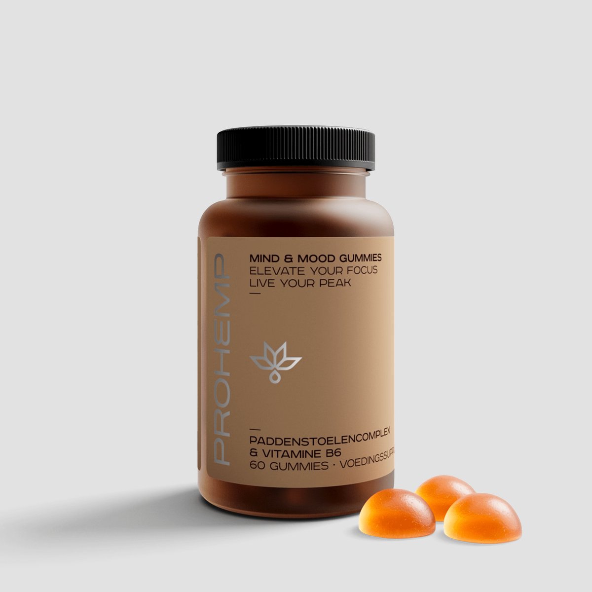 ProHemp 60 stuks Mind & Mood Gummies met Lion’s Mane, Chaga, Cordyceps, Reishi en Vitamine B6 – Functionele Paddenstoelen Gummies voor Focus, Energie en Immuunsysteem – Ananas Gummies voor Dagelijkse Balans en Concentratie