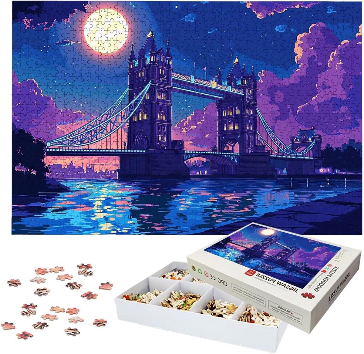 Houten Puzzel - Legpuzzel Volwassenen - Ontspanning Thuis - 3000 Stukjes - 122 x 81 cm - Meerkleurig