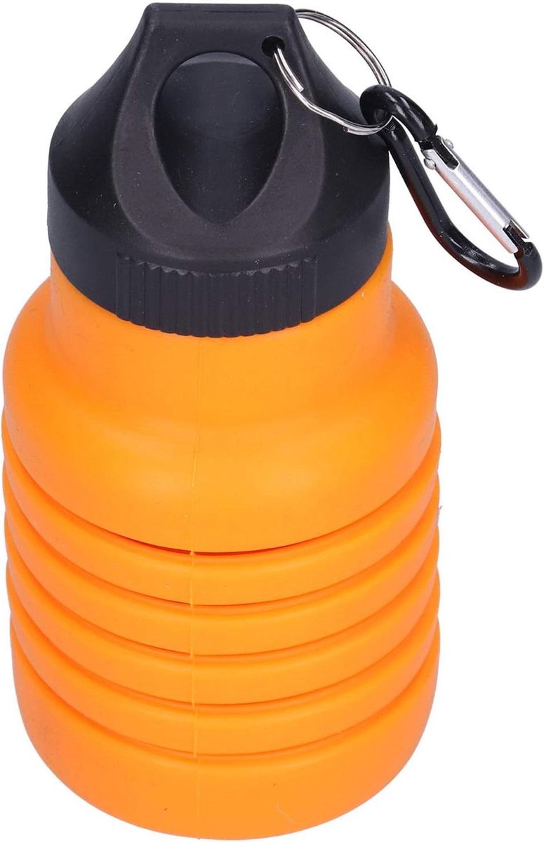 Opvouwbare Waterfles - Reisfles Siliconen - Hydratatie Onderweg - Lekvrij Ontwerp - 500 ml - Oranje