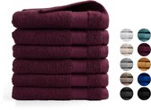 DoubleDry XL Handdoeken 70 x 140 - set van 6 - Hotel kwaliteit 500 g/m2 - 6x Bordeaux Rood