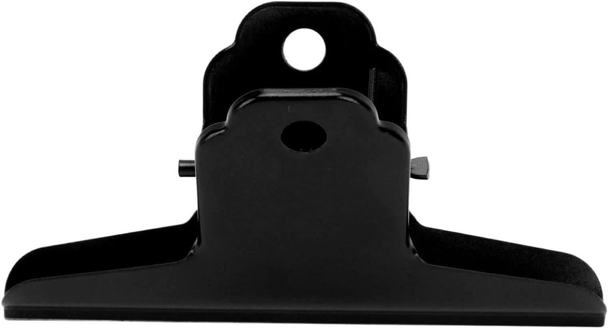 Grote metalen bull clips met sterke grip voor documenten, kantoor, school en thuisgebruik (Zwart)