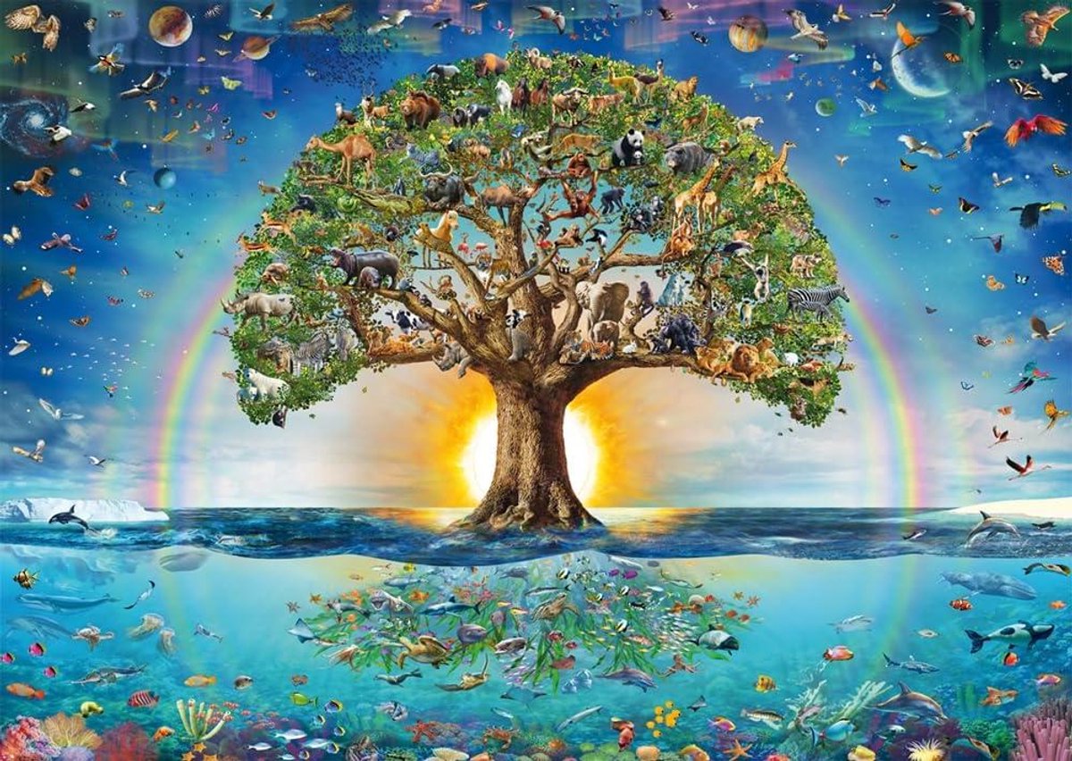 Levensboom Puzzel - Legpuzzel Puzzelstukjes - Ontspannen Vrije Tijd - Premium Kwaliteit Karton - 69.3 x 49.3 cm - Meerkleurig
