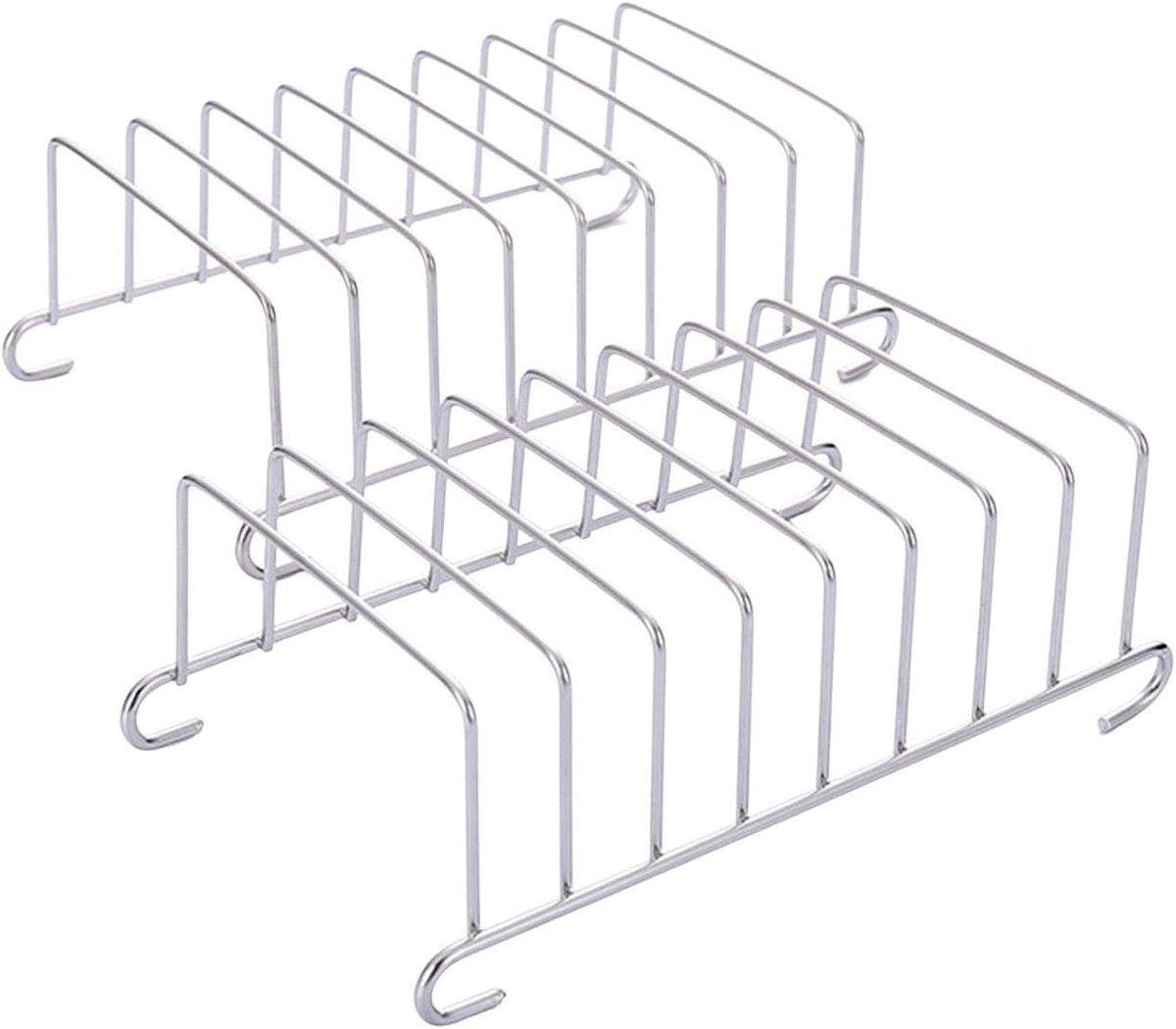 Broodrooster RVS - Toastrek Broodstandaard - Ontbijt Serveren - 8 Sleuven Ontwerp - 155 x 85 cm - Zilver