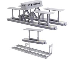 Treinmodel Set - Modelspoor Accessoires - Landschap Bouwen - Realistische Details - 15 x 7.3 x 4 cm - Grijs