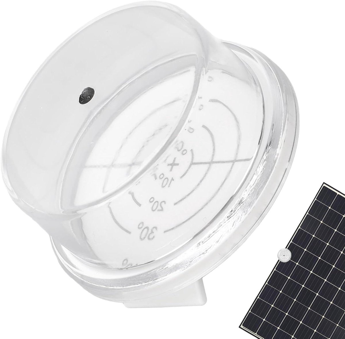 Zonnepaneel Tracker - Zonhoekmeter Zonnehoekzoeker - Energie Optimaliseren - Waterdicht Ontwerp - 4.5 x 4.5 cm - Wit