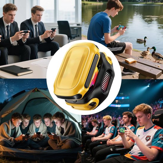 Smartphone Koeler - Telefoon Radiator - Mobiel Koelen - Magnetische Bevestiging - 54x69.5x44mm - Geel van Merkloos — afbeelding 3