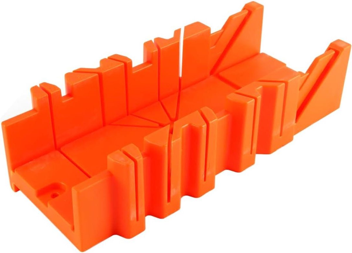 Verstekbak met Klem - Zaaggeleider Hoek - Nauwkeurig Zagen - Verstelbare Hoekgeleider - 30 cm binnenlengte - Oranje