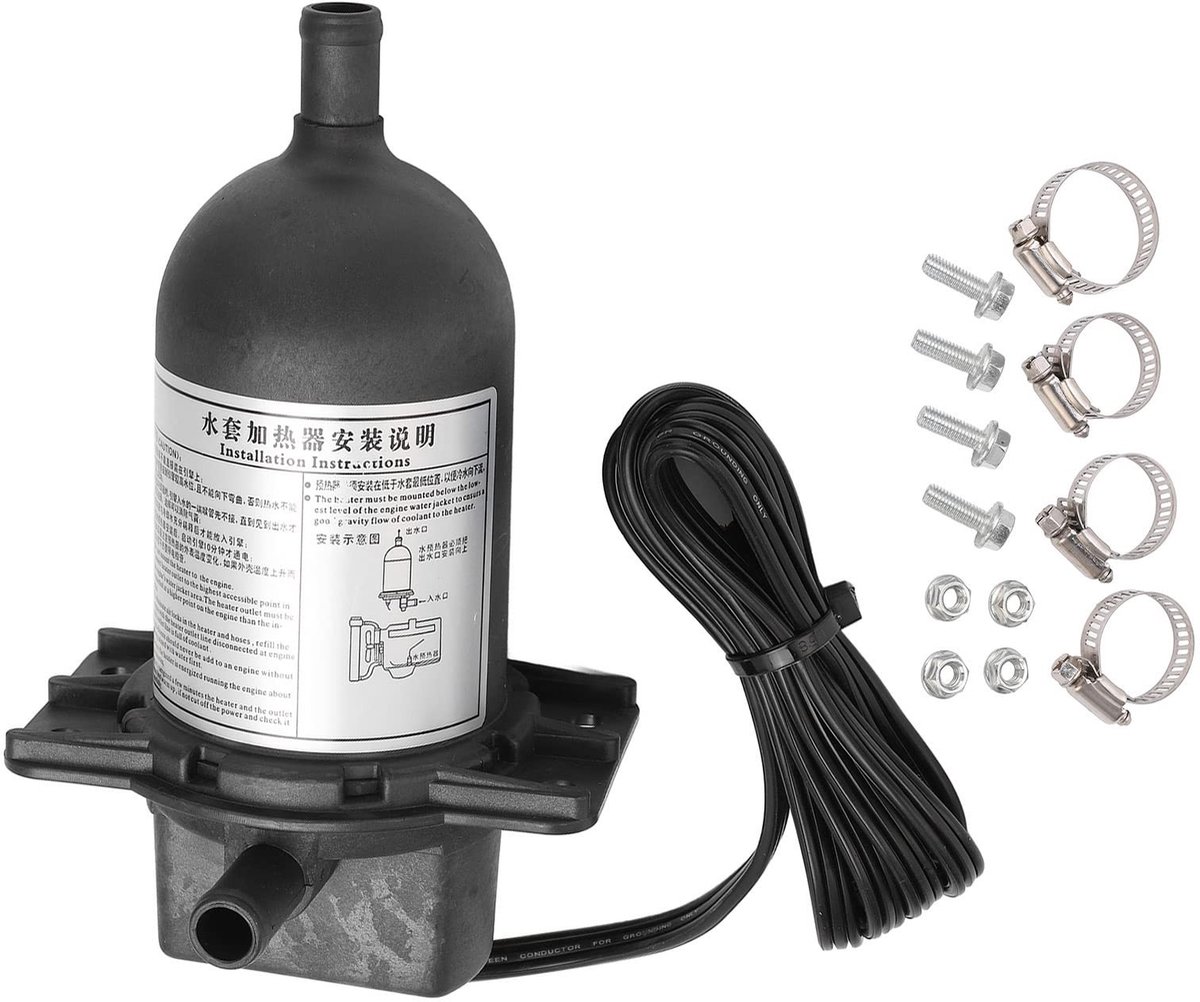 aladdien - Koelvloeistof Verwarmer - 1000W - Zelfcirculerende Thermostaat - Motorblok - Verwarming voor voertuigen - Geschikt voor auto’s - Zwart