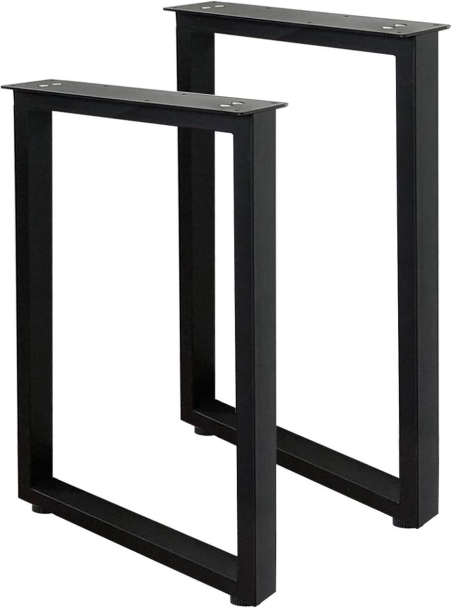 Metalen Tafelpoten - Meubelpoten Set - Meubels Maken - Verstelbare Voetmat - 60x70cm - Zwart