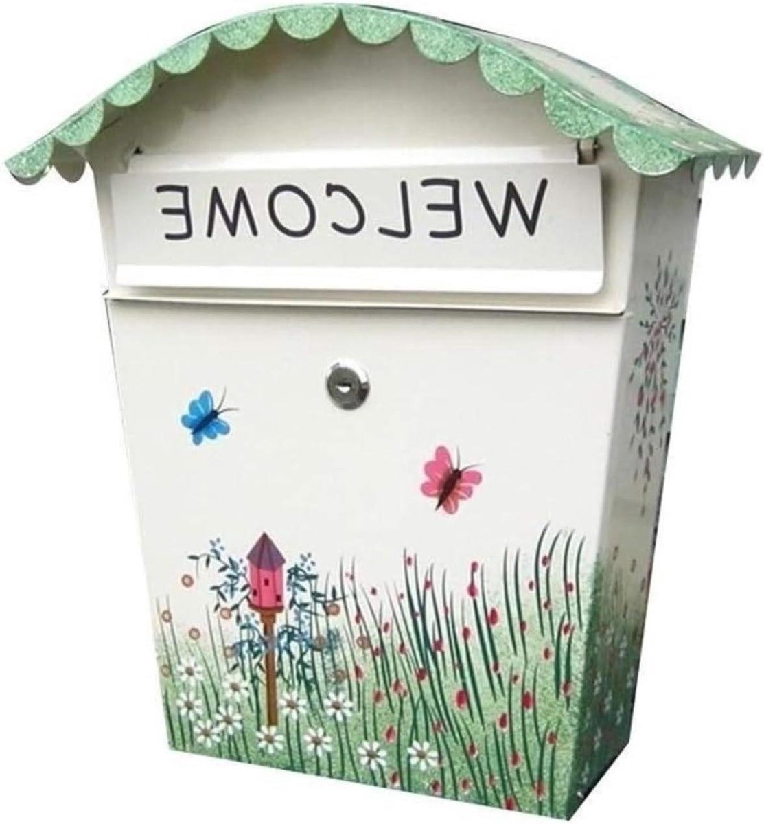 Brievenbus Muurmontage - Postbak Buiten - Post Ontvangen - Grote Capaciteit - 365x340x130mm - Groen