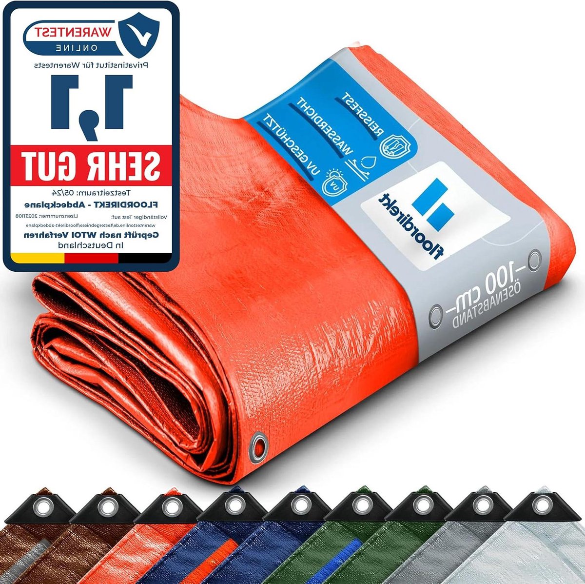 Afdekzeil Zeildoek - Beschermend Zeil - Tuin en Outdoor - Waterdicht Robuust - 6 x 10 meter - Oranje