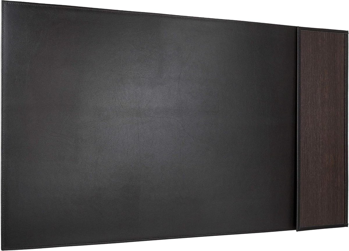 Bureau-onderlegger - Werkonderlegger Leer - Bureau organiseren - Handgemaakt Documentenvak - 62 x 36 cm - Hout Rookeiken