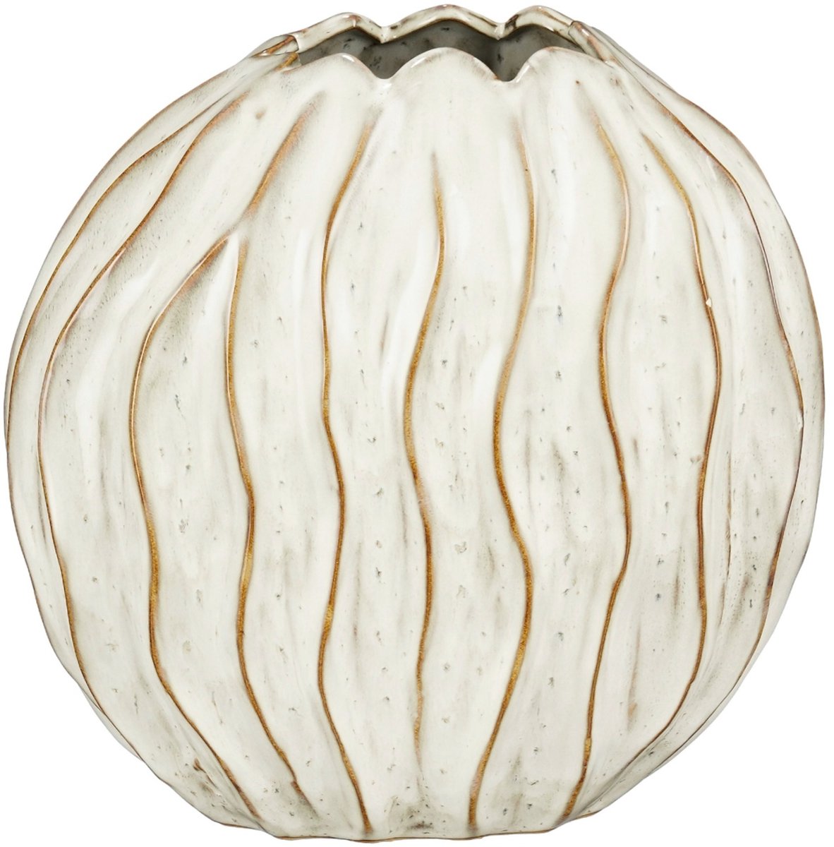 Mica Decorations Jovi vaas keramiek rond organische structuur 16 cm