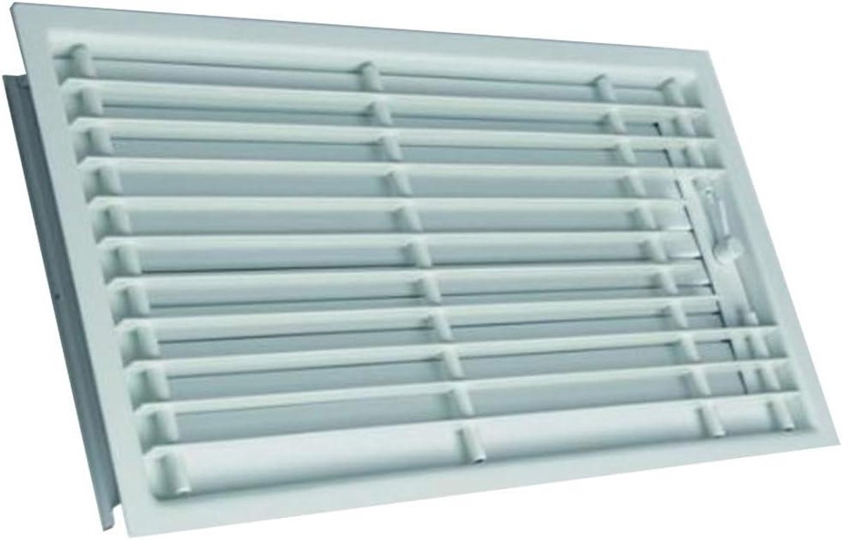 Plafondrooster - Ventilatierooster - Externe luchttoevoer - Verstelbare lamellen - 45x15 cm - Wit