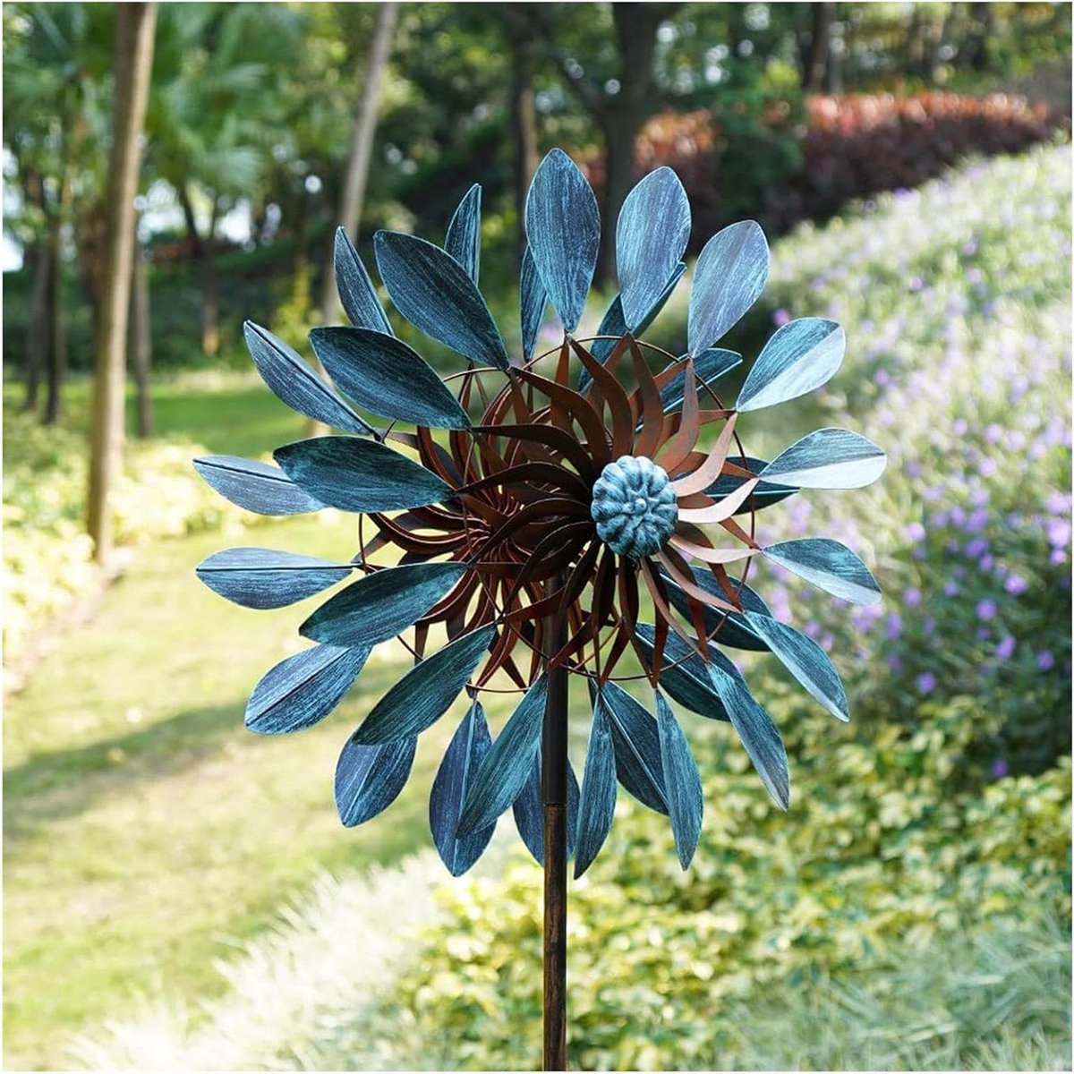Tuin Windspinner - Windmolen Gazon - Tuin Decoratie - Dubbele Rotor - 84 Inch Hoog - Multicolor