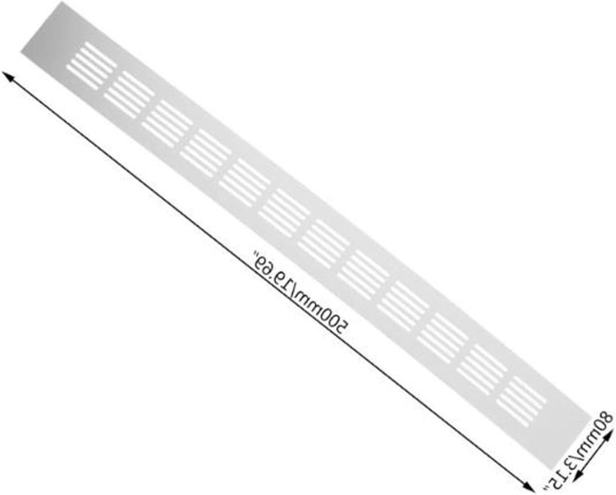 Ventilatierooster Afdekking - Muur Luchtgaten - Ventilatie Ruimtes - Aluminiumlegering Plaat - 80 x 150 mm - Zilver