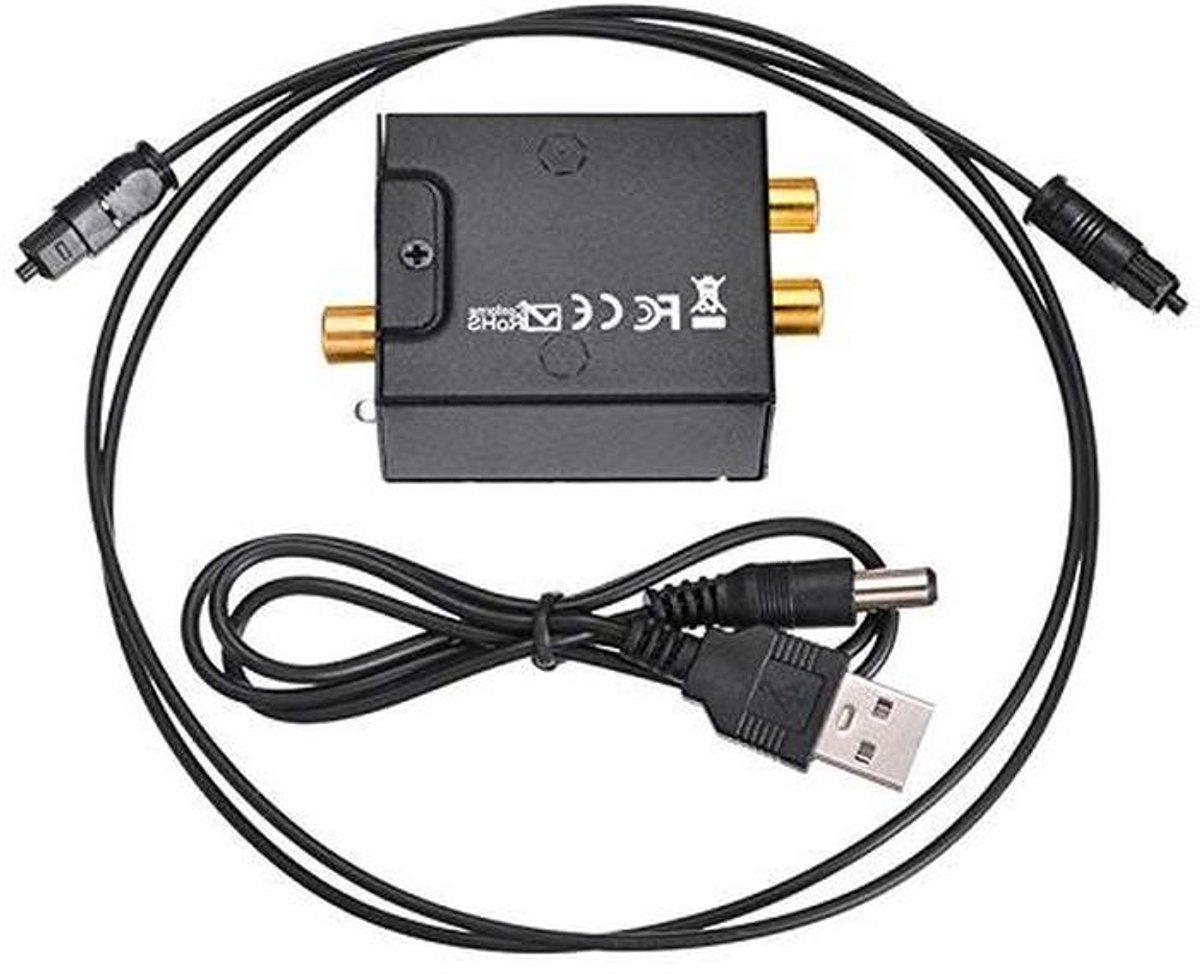 Audio Converter - Audio Decoder - Hifi Audio - Digitaal naar Analoog - 10 x 8 x 3 cm - Zwart