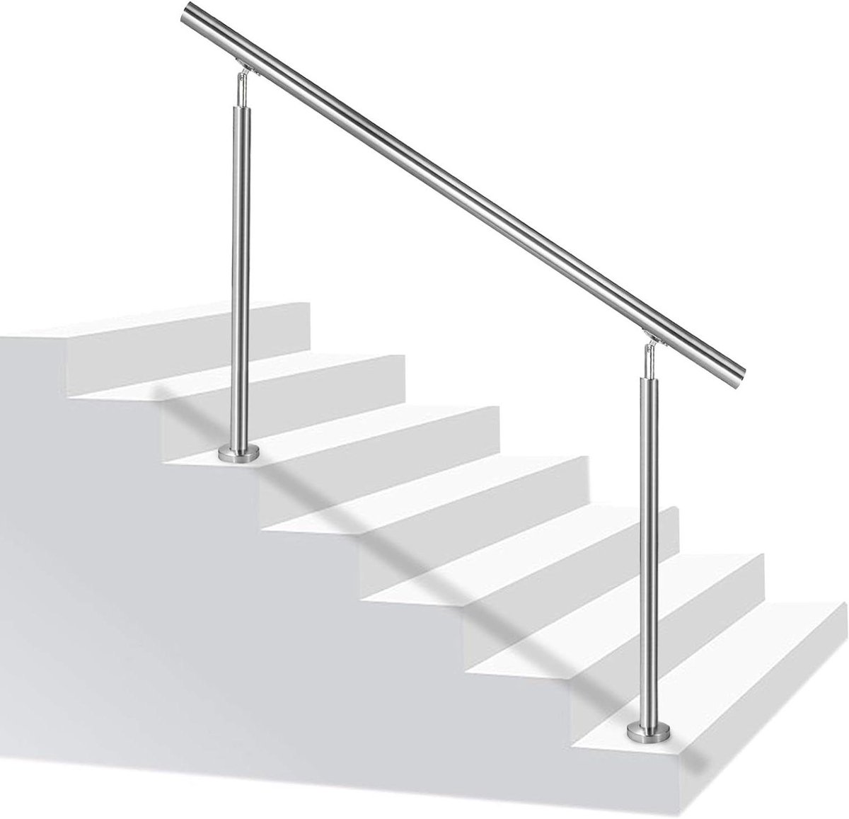 Trapleuning - Balkon reling - Veilig traplopen - Zonder dwarsbalk - 160 cm lengte - Roestvrij staal