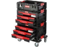Gereedschapslade Set - Werkplaatslades Modulair - Gereedschap Organiseren - Verrijdbaar Platform - 76 cm H-box - Zwart