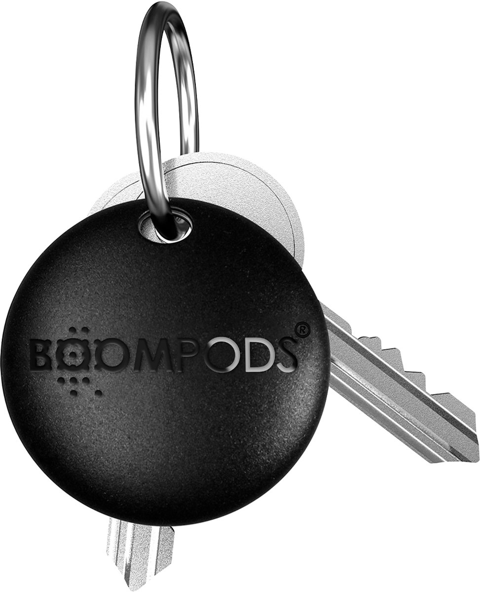 Boompods, Airtag Sleutelhanger Model Boomtag Compatibel Apple Find My IPX5, Zwart