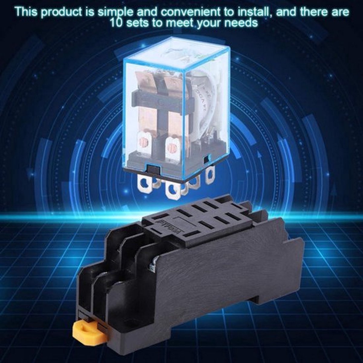 8 Pin DC 24V AC Spoel Power Relay met Basis voor Wasmachines