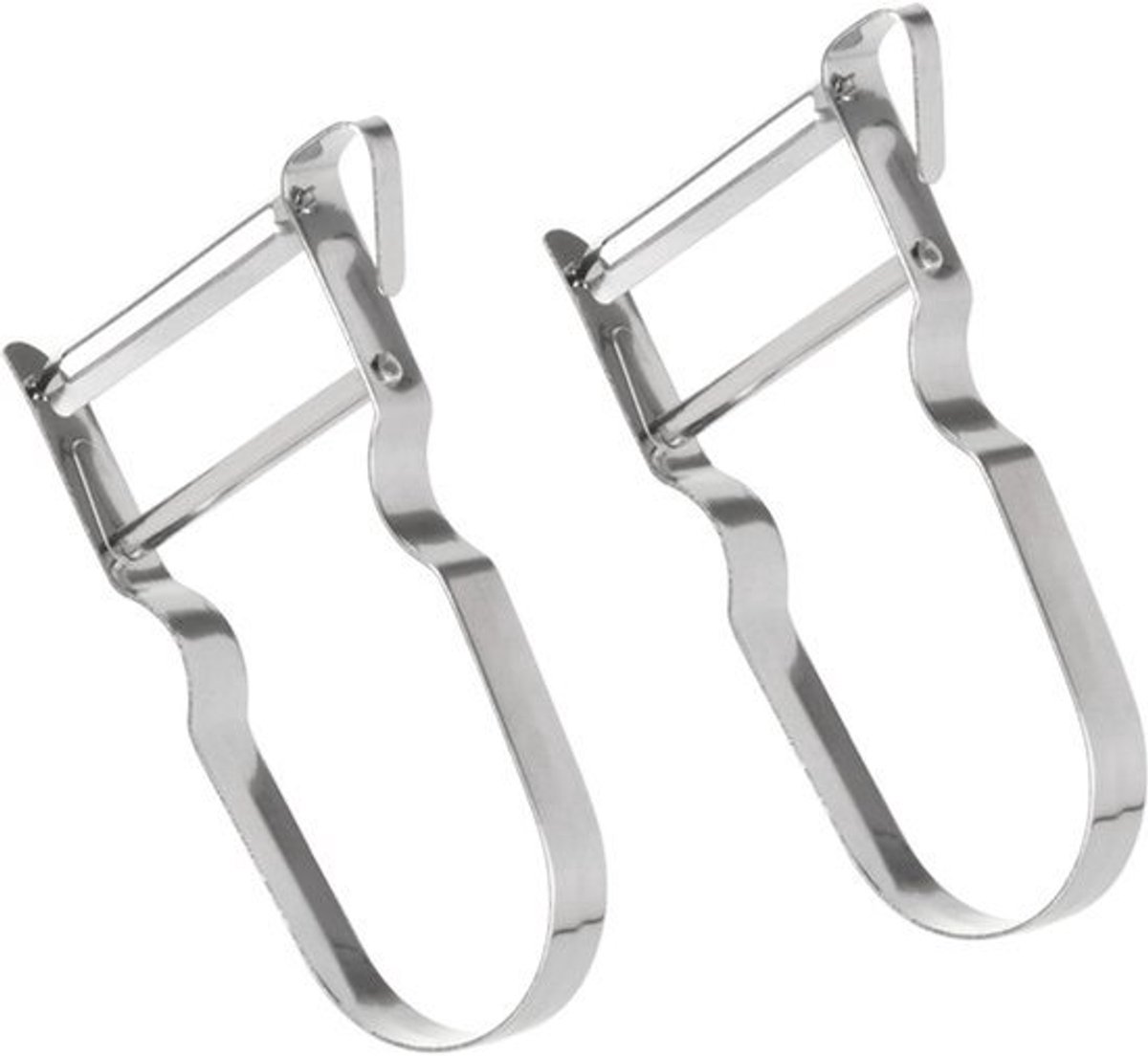 Set van 2 Peelers - Rvs Peelers met Rechte en Dubbelzijdige Mes - Vaatwasserbestendig