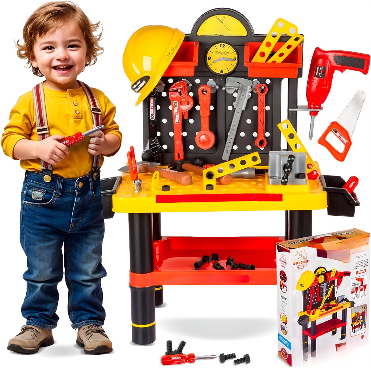 Zyrex® Werkbank Kinderen - Houten Werkbank - Werkbank Little Dutch - Veelkleurig - 33cm x 58cm x 68cm; 2.24 kg