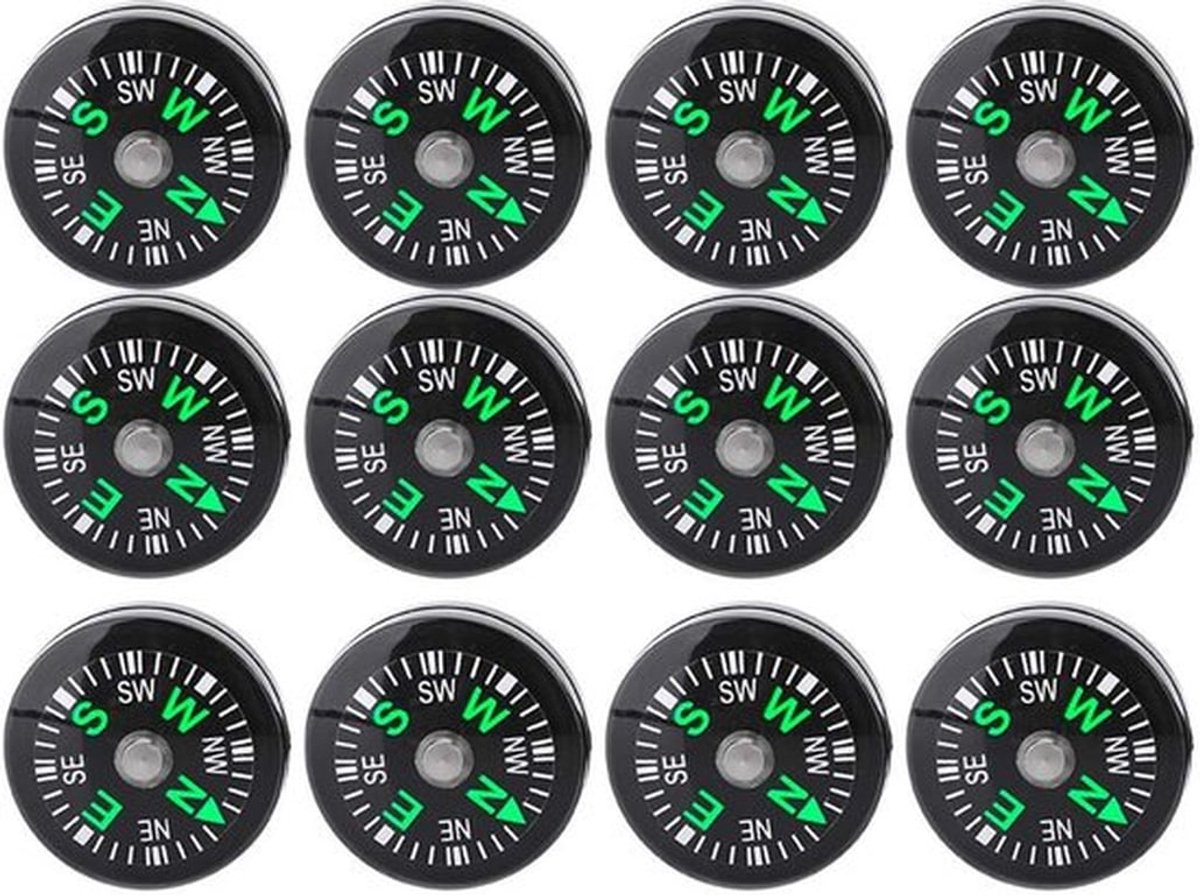 Mini kompas 12PCS tas kompas stabiliteit draagbaar lichtgewicht kamperen voor wandelen