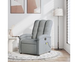 Gecheer 3205384 Massage Recliner Chair Light Grey Fabric Relax Chair TV Chair Reading Chair for Living Room Bedroom Reading Corner Guest Room