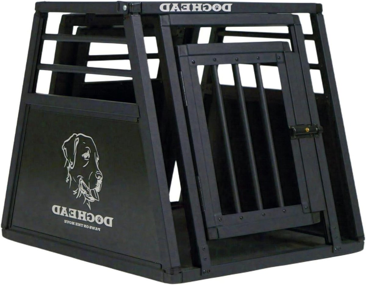 Hondentransportbox Proline - Reismand hond - Veilig Vervoer - Nooduitgang geïntegreerd - 55x65x55 cm - Zwart