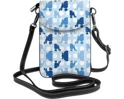 OdDdot Blue Mini Flower Swirl print Women Girls Crossbody Phone Bag, Messenger Shoulder Bag Cash Handbag Wallet Wallet Wallet