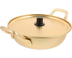 Zerodeko Korean Cooking Pot Ramen Double Ears Pot Wide Range to Kitchen Gadgets Easy To Move Safe Handles Aluminum Pot Lid For Daily Life Camping