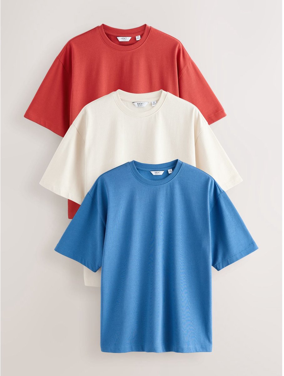 Next - Heren - T-shirt met relaxte pasvorm - Wit