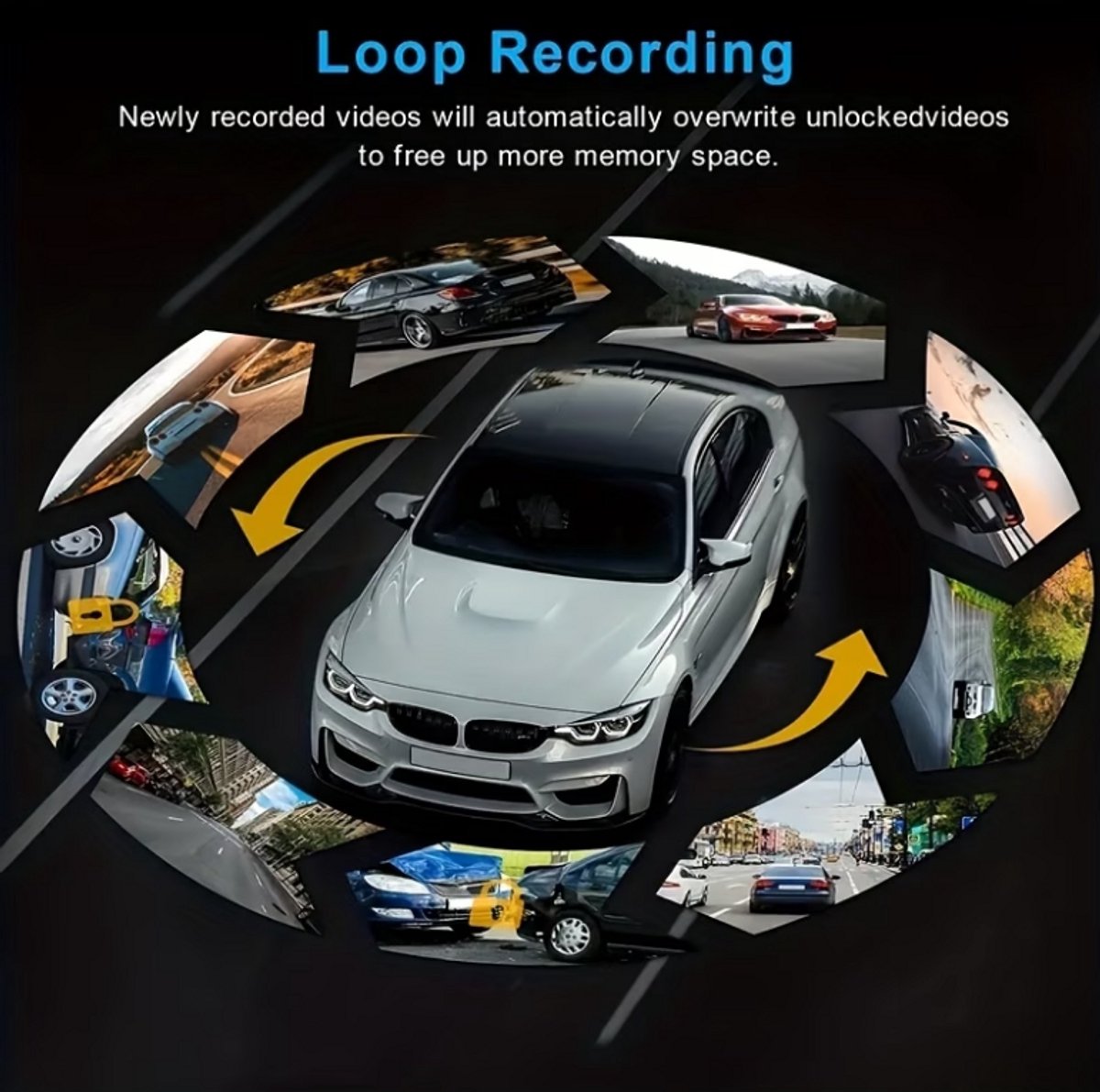 Dashcam Auto Full HD 1080P – Dual Lens Voor & Binnen | IR Nachtzicht, Loop Recording, 3 Inch IPS Scherm incl. SD-Kaart – foto 6
