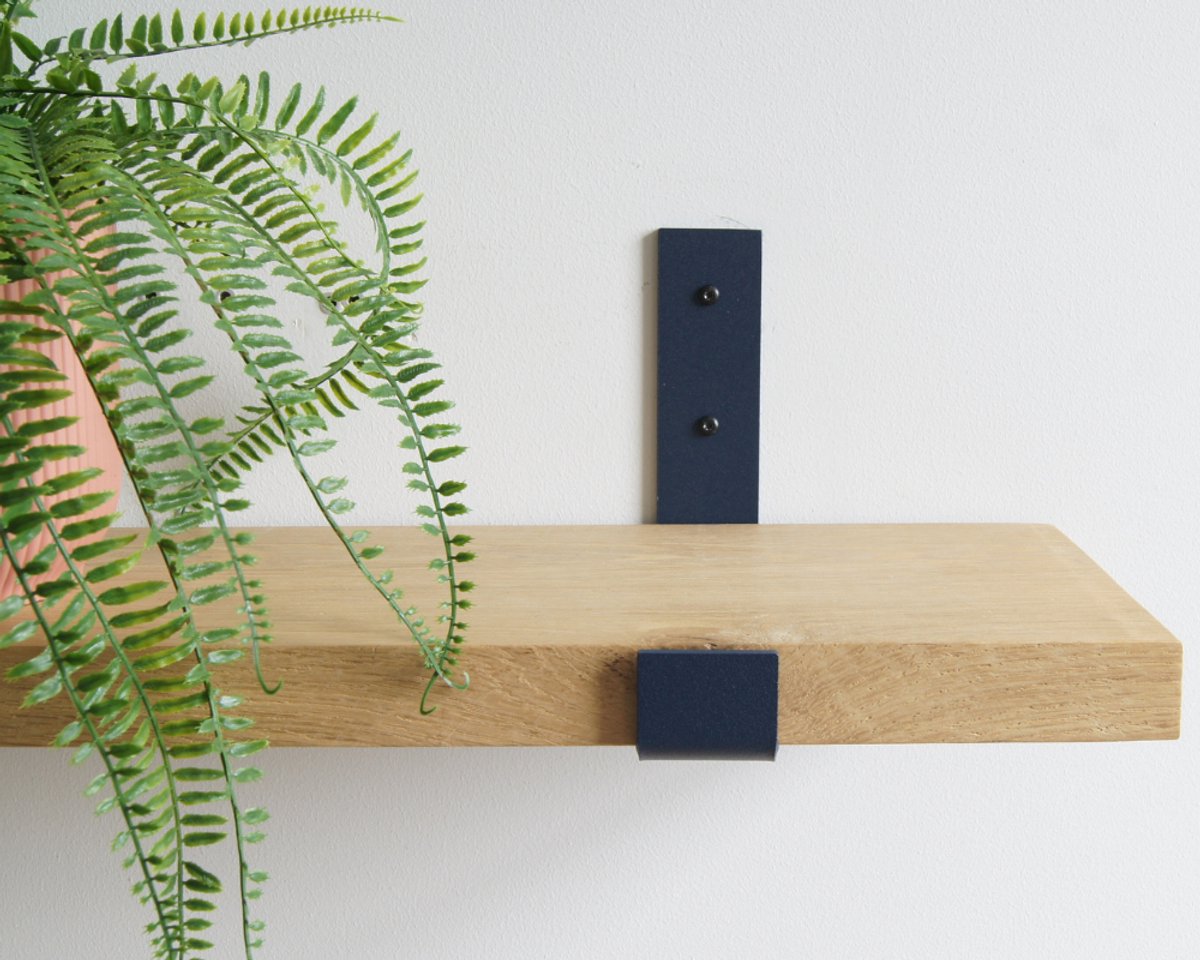 STERKSTAEL Odin Industriële Plankdrager Midnight Blue - Stalen Wandplank Steun - Voor plank van 20 cm - Kleur Donkerblauw - Inclusief Bevestigingsmateriaal - Poedercoating - Wandsteun - 1 stuk