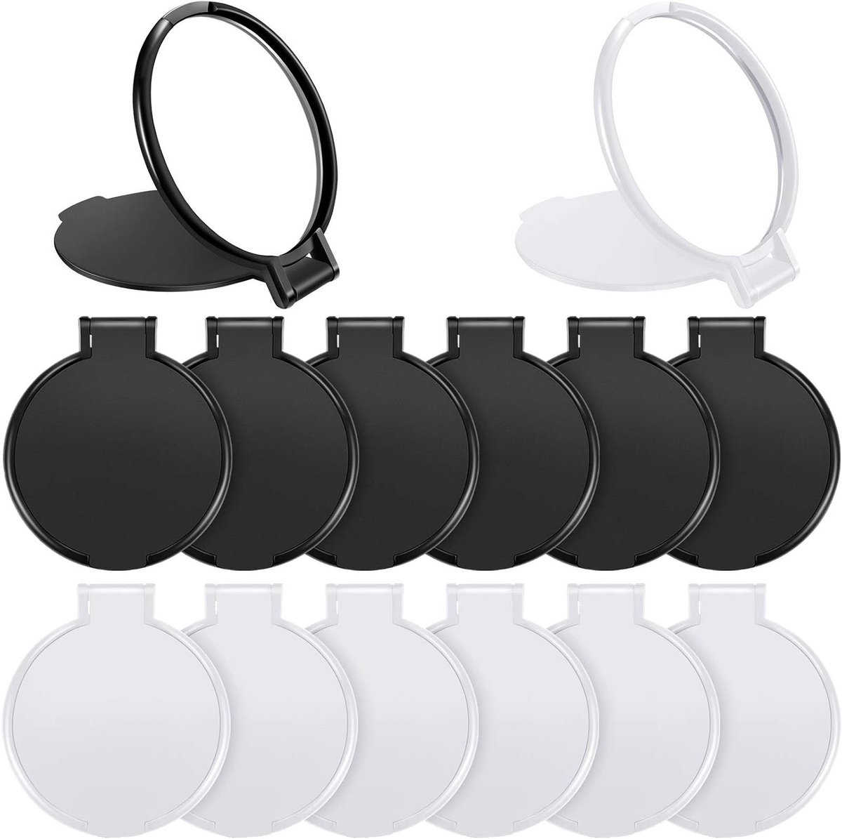 Set van 24 Mini Spiegels - Compacte Vouwspiegel voor Vrouwen en Meisjes - Ideaal voor Reizen en Dagelijks Gebruik in Zwart en Wit
