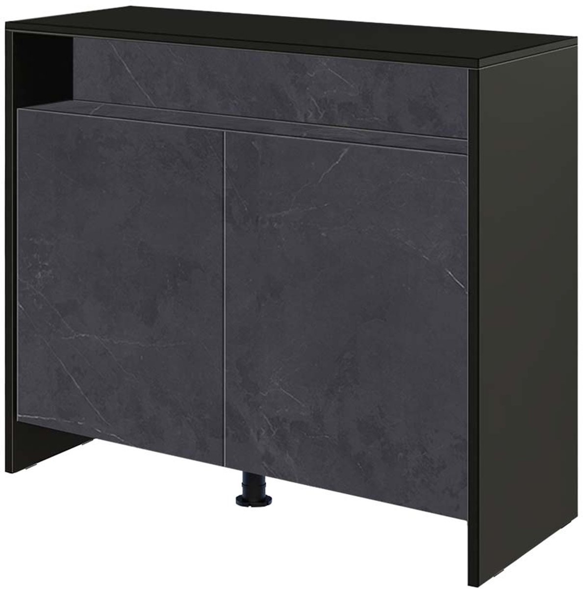 Ciano Aquariumkast Aqua 80 Black Marble | 80x30x70 cm | met 2 deuren en opbergruimte