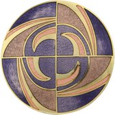 Behave – Broches Dames – Vintage Cloisonné Zalm Ovaal Abstract – Paars & Bruin