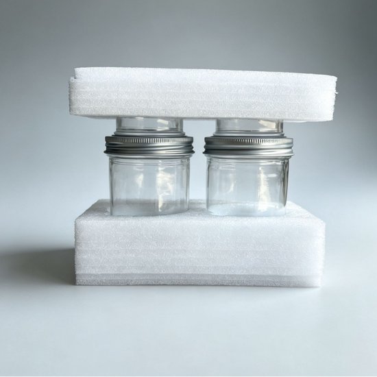 Dubbellaagse havermoutpotten - Set van 2 - 100 ml + 500 ml - Draagbare dubbellaagse yoghurtbekers - Scheiding van droge en natte ingrediënten - Ook geschikt voor chiazaadpudding, ontbijtgranen, noten, fruit, maaltijden en salades - Transparant — afbeelding 2