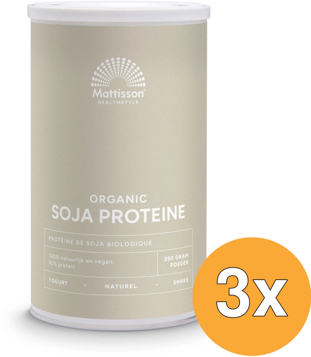 3x Mattisson Vegan Soja Proteine 90% Bio (350 gr)