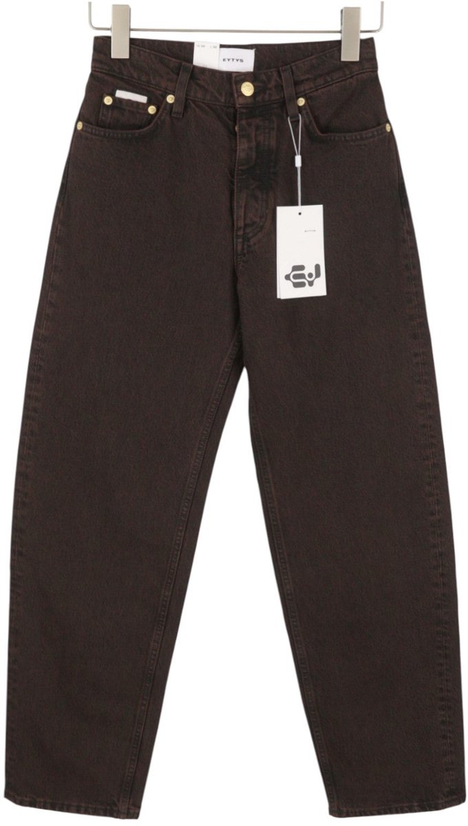 Eytys Benz Sepia Baggy Fit Damesjeansbruin Faded Hoge Taille Rrp370 - 30
