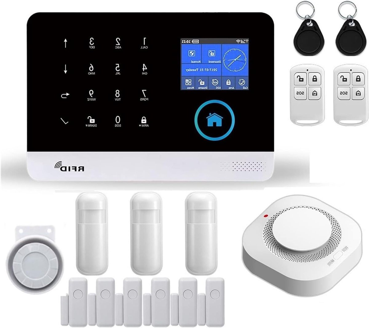 Doe-het-zelf Alarmsysteem - Draadloos WIFI GSM - Huis Beveiligen - App Bediening - 100 Detectoren - Zwart