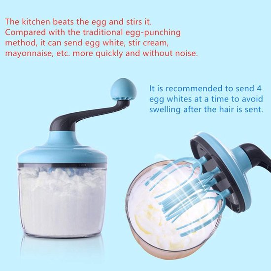 Manual Egg Beater Mixer Hand Crushed Egg Cream Beat Kitchen Baking Supply Multifunctional Manual Egg Beater Premium Quality 1100ml, B — afbeelding 3