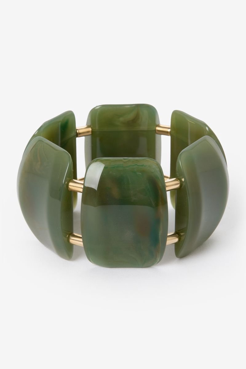Sissy-Boy - Groene vierkante resin armband