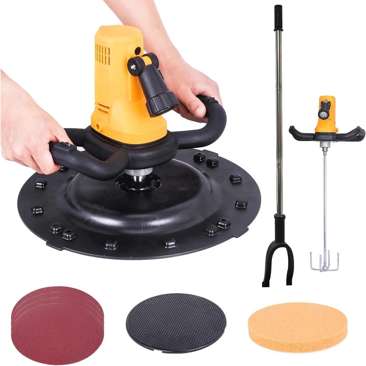 Betonmixer Strijkmachine - Mortaal mixer - Vloeren Egaliseren - 2-in-1 Functie - 2880 Watt - Geel